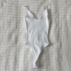 Lulus White Ribbed Bodysuit